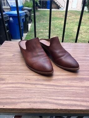 Frye Women's Brown Leather Slip-On Mules